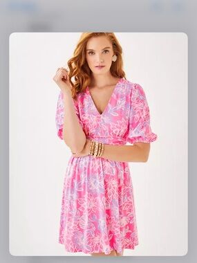 Lilly Pulitzer Brightan Floral V-Neck Mini Dress